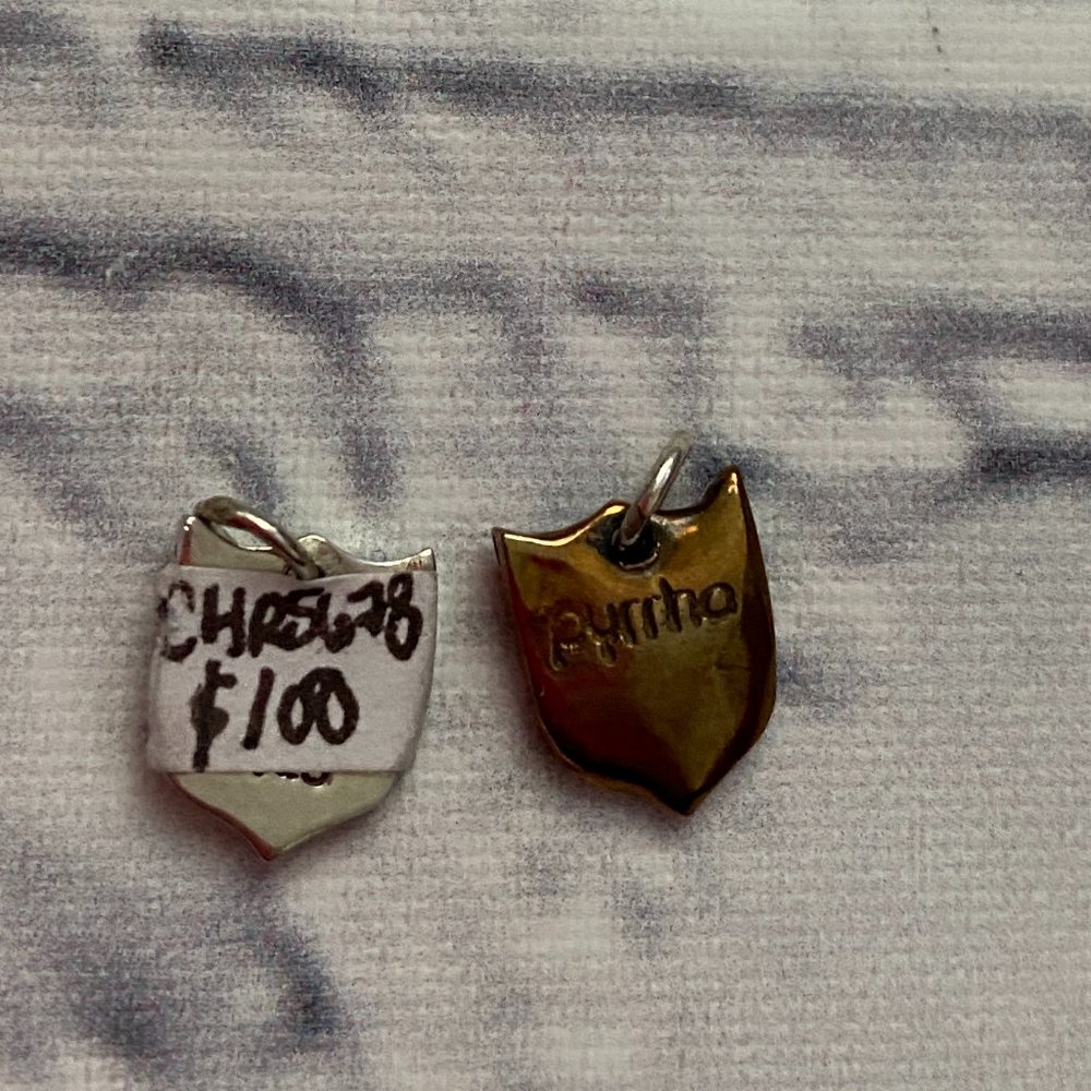 Initial R Unisex Shield Charms - Picture 3 of 5